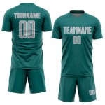 Sublimation Gray-White Geometric Uniform Jersey Custom Shape Soccer Sports Teal