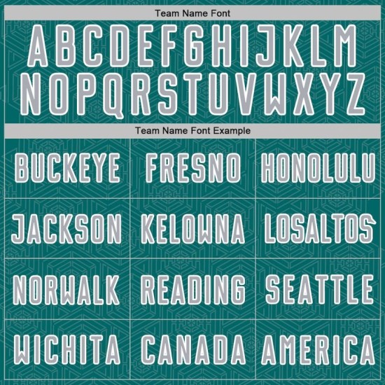 Sublimation Gray-White Geometric Uniform Jersey Custom Shape Soccer Sports Teal