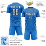 Sports Shape White-Black Sublimation Uniform Jersey Soccer Blue Powder Geometric Custom