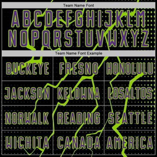 Purple-Neon Jersey Black Custom Uniform Green Sports Soccer Sublimation Lightning