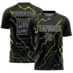 Purple-Neon Jersey Black Custom Uniform Green Sports Soccer Sublimation Lightning
