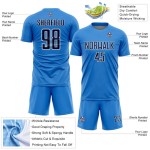 Powder Sports Custom Shape Uniform Soccer Sublimation Geometric Jersey Blue Navy-White