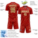 Lightning Custom Jersey Soccer Uniform Gold-White Old Red Sports Sublimation