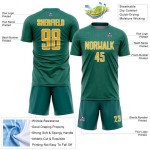 Jersey Teal Shape Custom Gold-White Geometric Soccer Sublimation Sports Uniform