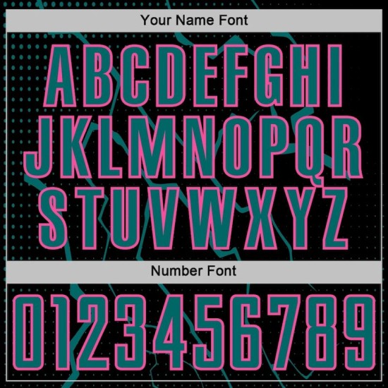 Jersey Soccer Sports Uniform Black Custom Teal-Pink Sublimation Lightning