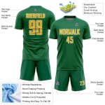 Green Kelly Shape Uniform Jersey Gold-White Custom Sports Soccer Sublimation Geometric