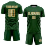 Green Geometric Shape Custom Jersey Sports Sublimation Uniform Gold-White Soccer Old