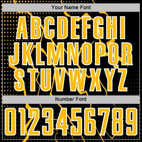 Gold-White Lightning Soccer Custom Uniform Black Sublimation Jersey Sports