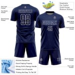 Custom Sports Navy Sublimation Geometric Jersey White Uniform Shape Soccer