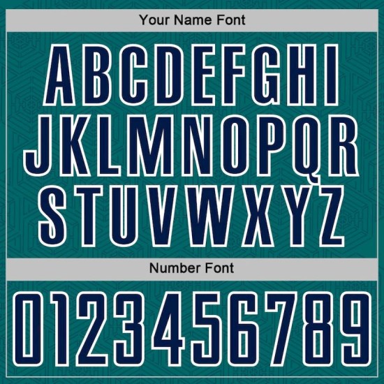 Custom Geometric Teal Jersey Navy-White Soccer Sports Shape Sublimation Uniform