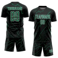 Black Jersey Sports Kelly Soccer Sublimation Custom Green-White Uniform Lightning