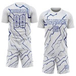 White Royal Jersey Sublimation Uniform Lightning Custom Sports Soccer
