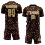 Uniform Sublimation Lightning Jersey Sports Custom Gold-White Soccer Brown Old
