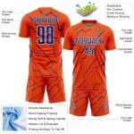 Uniform Royal-White Soccer Lightning Sports Sublimation Orange Custom Jersey