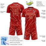 Sublimation Uniform Cream Lightning Custom Jersey Sports Red Soccer