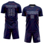 Sports Crimson-White Lightning Navy Uniform Sublimation Soccer Custom Jersey