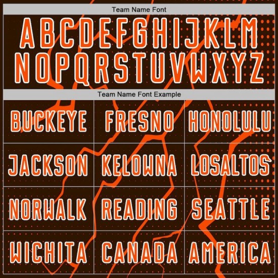 Soccer Brown Sublimation Lightning Jersey Custom Orange-White Uniform Sports