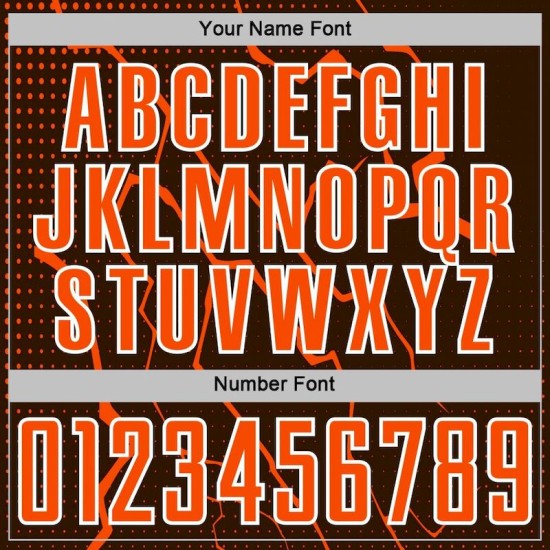 Soccer Brown Sublimation Lightning Jersey Custom Orange-White Uniform Sports