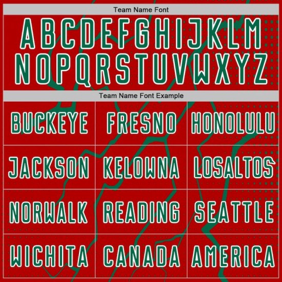 Red Sports Lightning Uniform Custom Kelly Jersey Soccer Green-White Sublimation