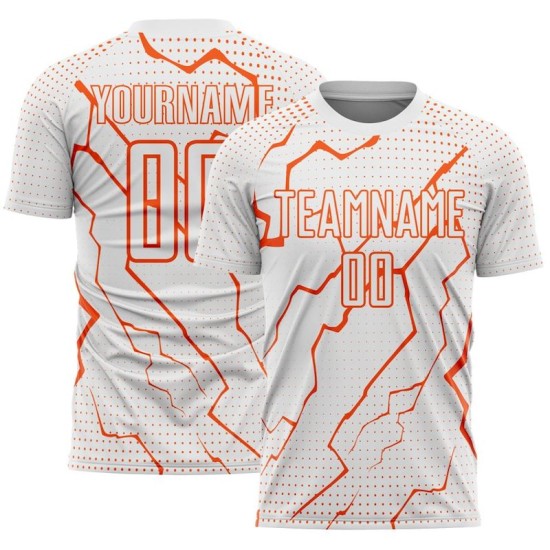 Orange Sublimation Jersey Custom White Soccer Lightning Uniform Sports