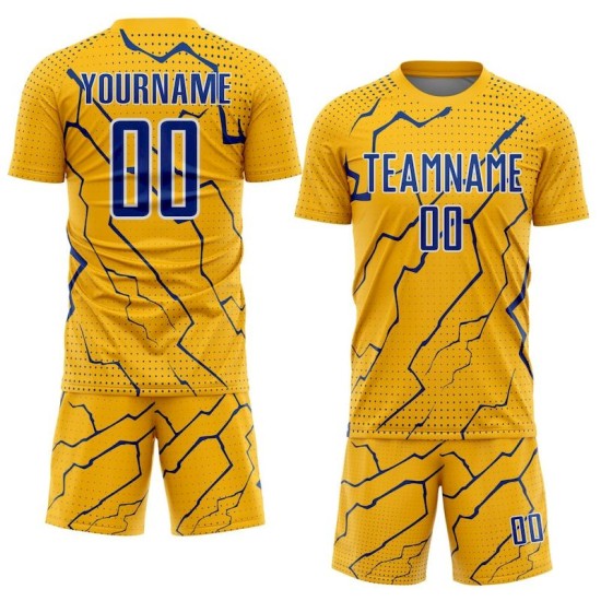 Jersey Lightning Royal-White Uniform Custom Sublimation Soccer Sports Gold