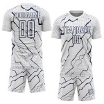Jersey Custom Sports Sublimation Soccer White Lightning Navy Uniform