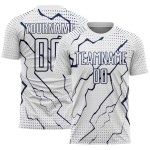 Jersey Custom Sports Sublimation Soccer White Lightning Navy Uniform