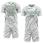 Custom Sublimation Soccer Jersey Lightning Sports Green White Uniform