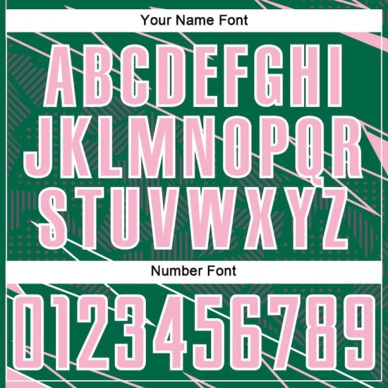 Uniform Sports Soccer Kelly Lines Sublimation Jersey Light Green Custom Pink-White