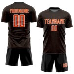 Sublimation Sports Uniform Soccer Black Shape Custom Geometric Jersey Orange-White