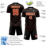 Sublimation Sports Uniform Soccer Black Shape Custom Geometric Jersey Orange-White