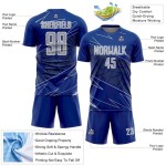 Soccer Uniform Lines Sublimation Sports Gray-White Custom Jersey Royal