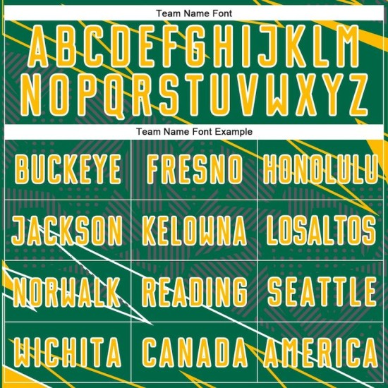 Soccer Sports Green Lines Custom Uniform Kelly Gold-White Sublimation Jersey