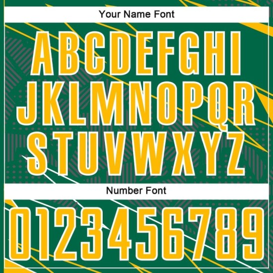 Soccer Sports Green Lines Custom Uniform Kelly Gold-White Sublimation Jersey