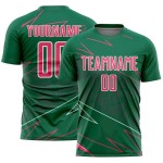 Soccer Pink-White Custom Sports Jersey Neon Green Kelly Uniform Sublimation Lines
