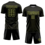 Shape Geometric Neon Sports Black Yellow Sublimation Custom Jersey Uniform Soccer