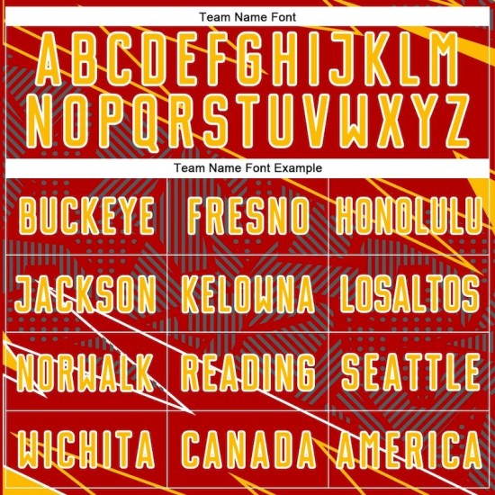 Red Sports Sublimation Jersey Uniform Lines Gold-White Soccer Custom