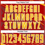 Red Sports Sublimation Jersey Uniform Lines Gold-White Soccer Custom