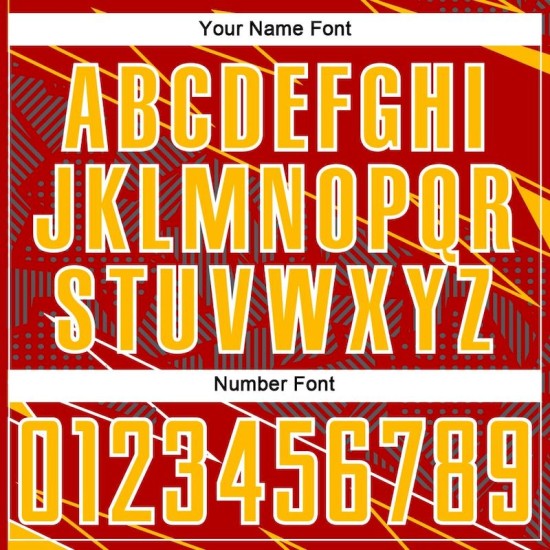 Red Sports Sublimation Jersey Uniform Lines Gold-White Soccer Custom