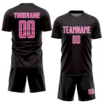 Pink-White Sublimation Soccer Sports Geometric Jersey Custom Black Uniform Shape