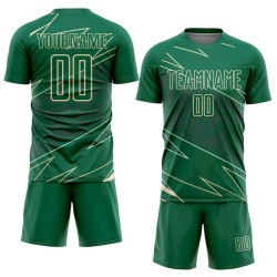 Kelly Soccer Jersey Lines Cream Custom Green Uniform Sports Sublimation