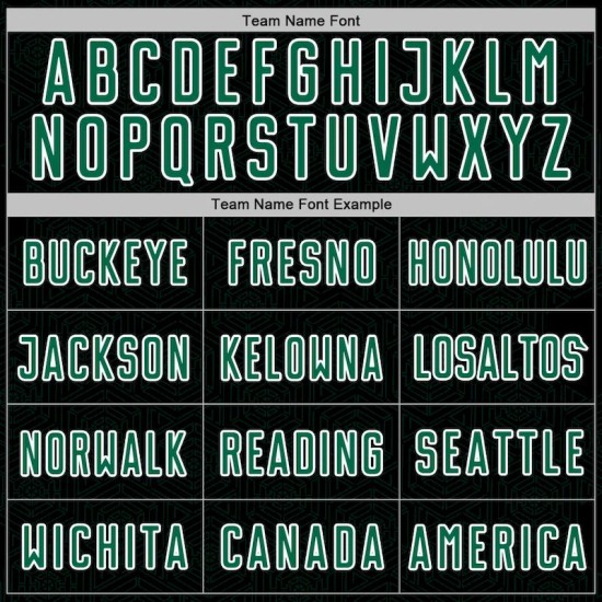 Kelly Black Jersey Sports Uniform Custom Sublimation Geometric Soccer Green-White Shape