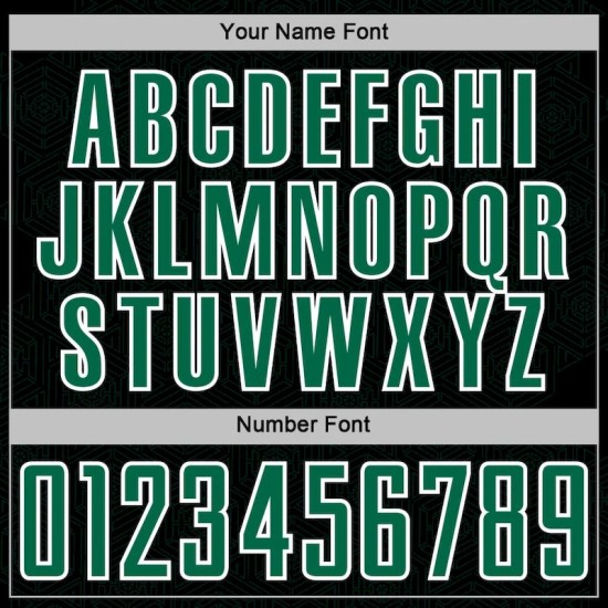 Kelly Black Jersey Sports Uniform Custom Sublimation Geometric Soccer Green-White Shape