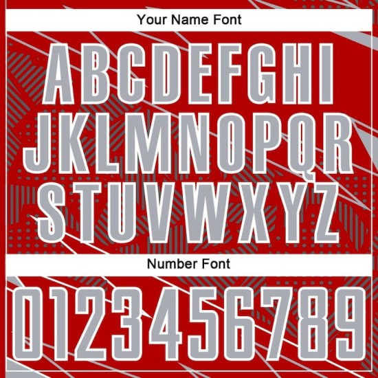 Jersey Uniform Sublimation Soccer Lines Red Custom Sports Gray-White