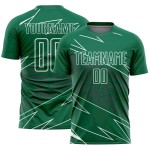 Green Sublimation Uniform White Jersey Sports Custom Lines Kelly Soccer