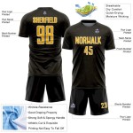 Geometric Custom Uniform Sublimation Soccer Jersey Shape Gold-White Black Sports