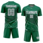 Custom Uniform Jersey Sports Sublimation Soccer Kelly Lines Gray-White Green