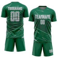Custom Uniform Jersey Sports Sublimation Soccer Kelly Lines Gray-White Green