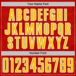 Sublimation Uniform Red Geometric Jersey Shape Soccer Gold-White Custom Sports