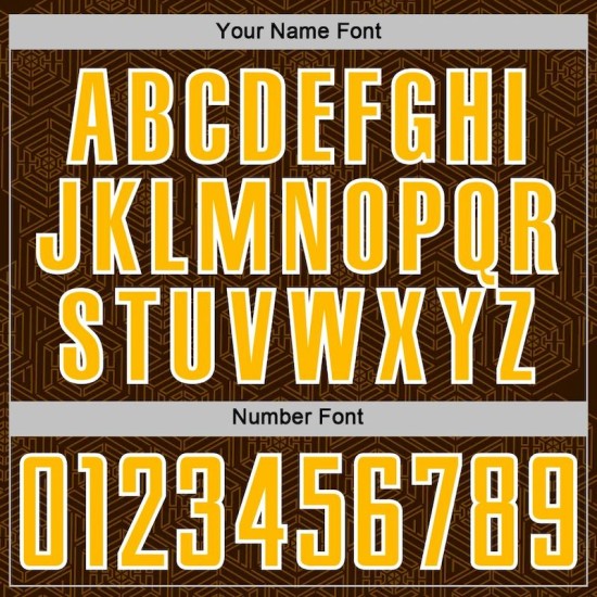 Sublimation Jersey Brown Shape Sports Geometric Uniform Gold-White Soccer Custom